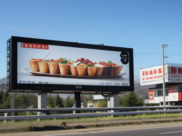 國道邊上的大型噴繪廣告牌